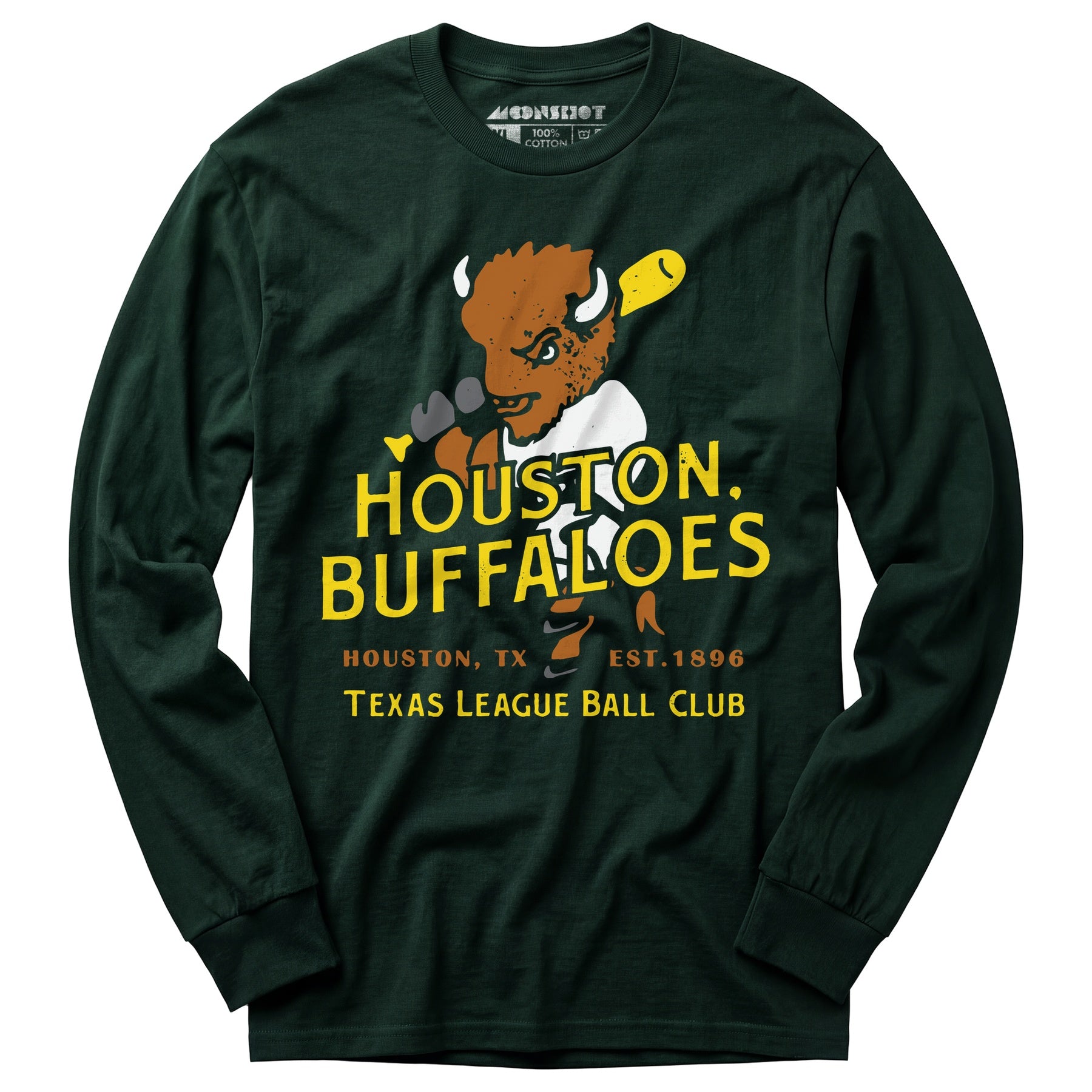 Houston Buffaloes - Texas - Vintage Defunct Baseball Teams - Long Sleeve T-Shirt