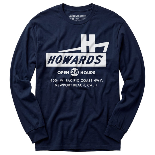Howard's - Newport Beach, CA - Vintage Restaurant - Long Sleeve T-Shirt