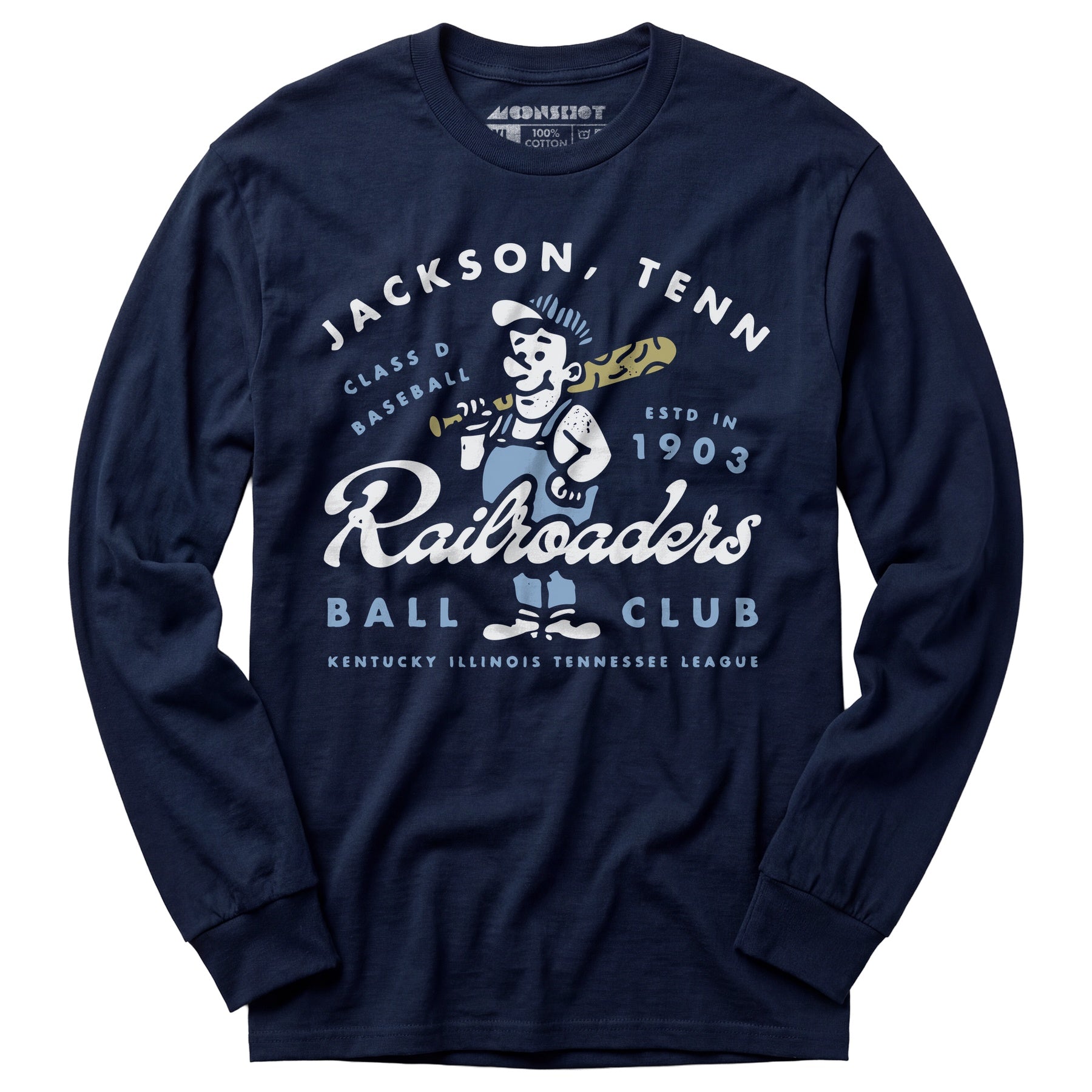 Jackson Railroaders - Tennessee - Vintage Defunct Baseball Teams - Long Sleeve T-Shirt
