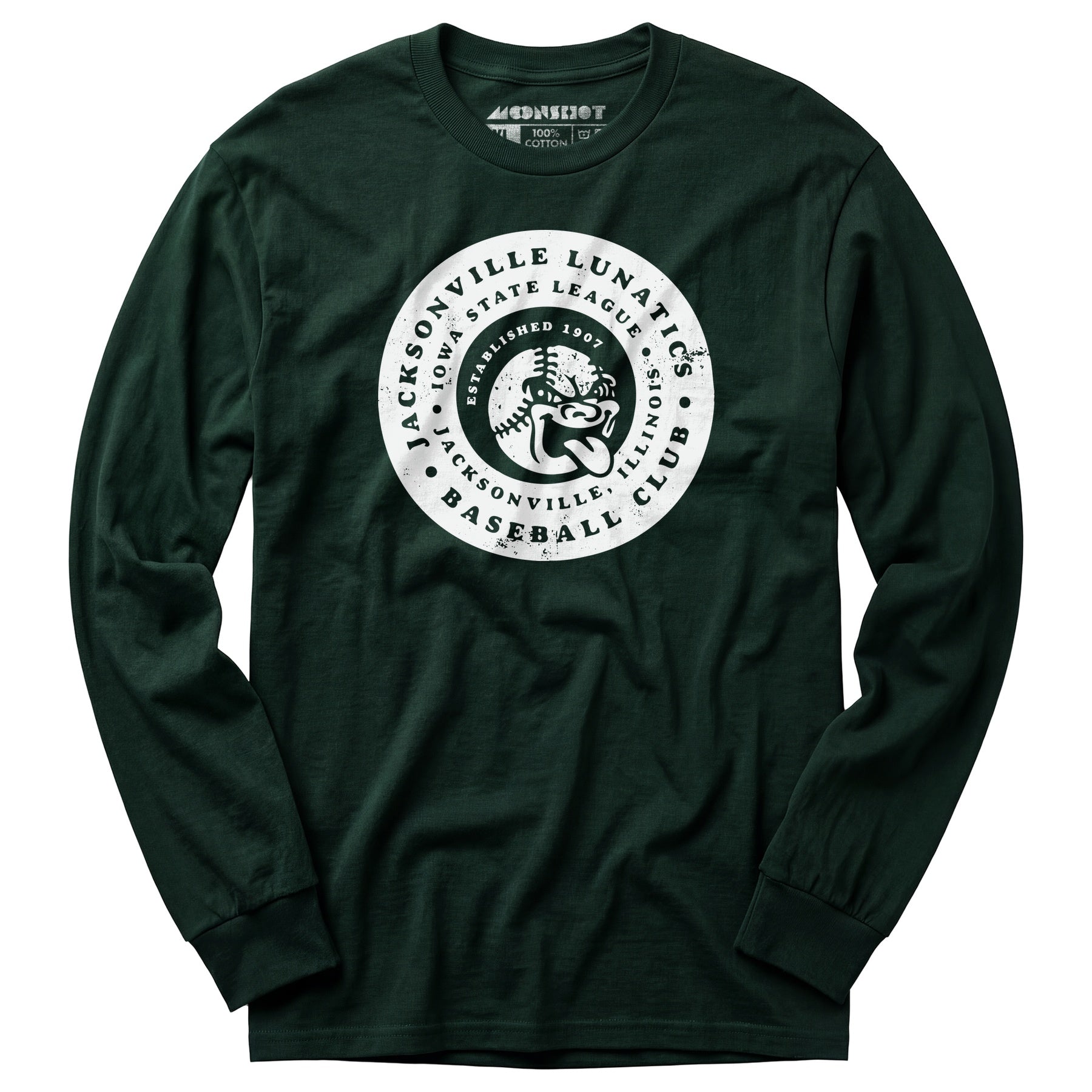 Jacksonville Lunatics - Illinois - Vintage Defunct Baseball Teams - Long Sleeve T-Shirt