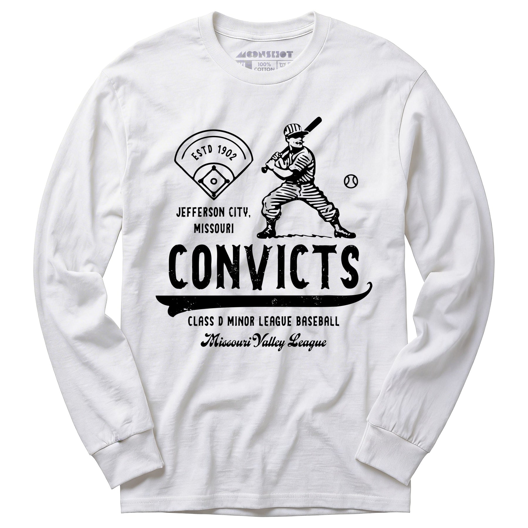 Jefferson City Convicts - Missouri - Vintage Defunct Baseball Teams - Long Sleeve T-Shirt