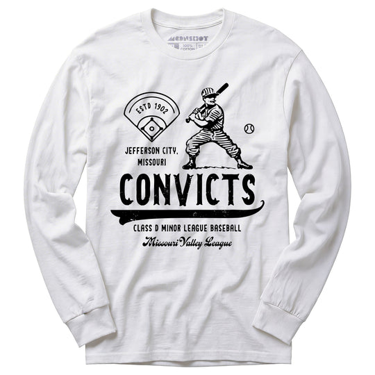 Jefferson City Convicts - Missouri - Vintage Defunct Baseball Teams - Long Sleeve T-Shirt
