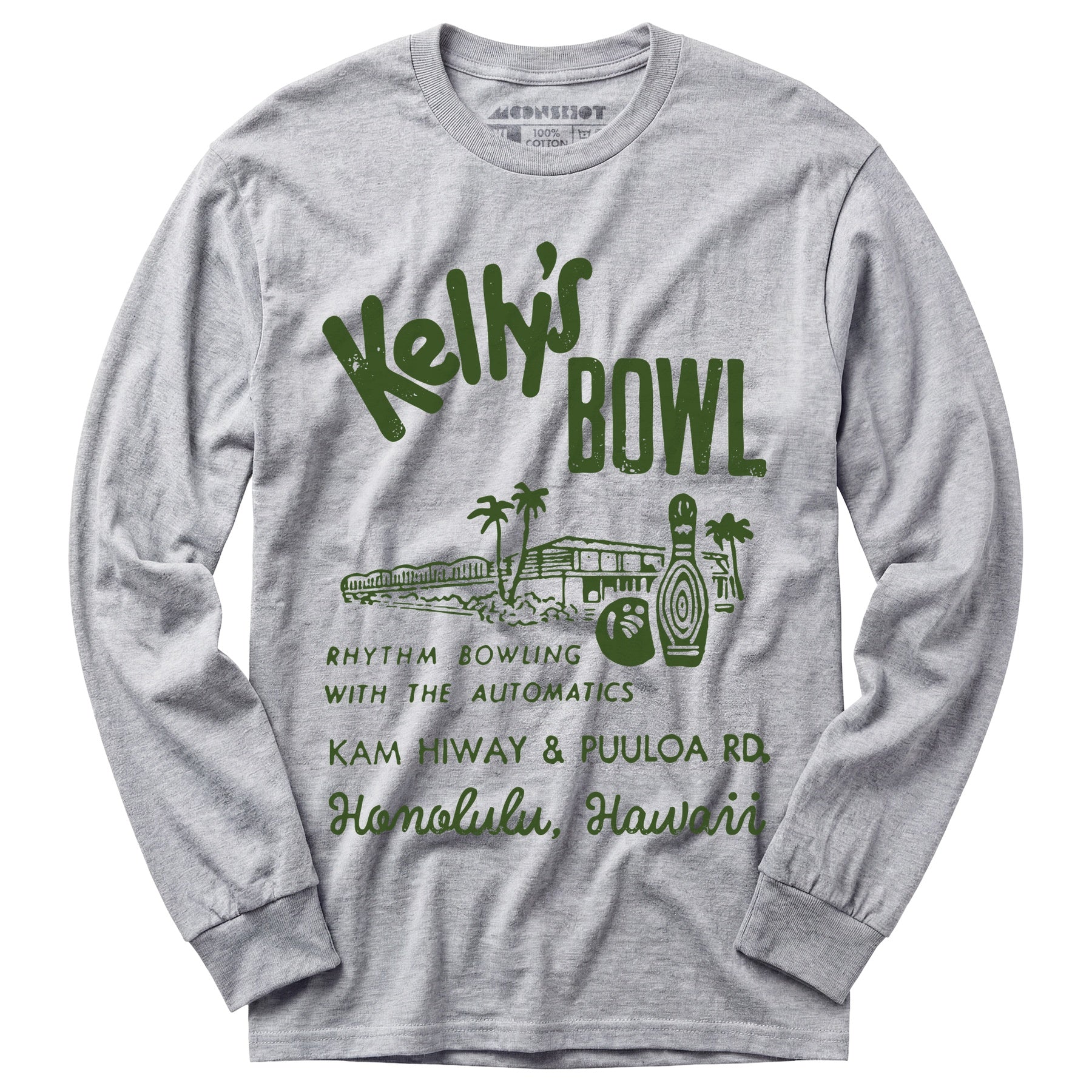 Kelly's Bowl - Honolulu, HI - Vintage Bowling Alley - Long Sleeve T-Shirt
