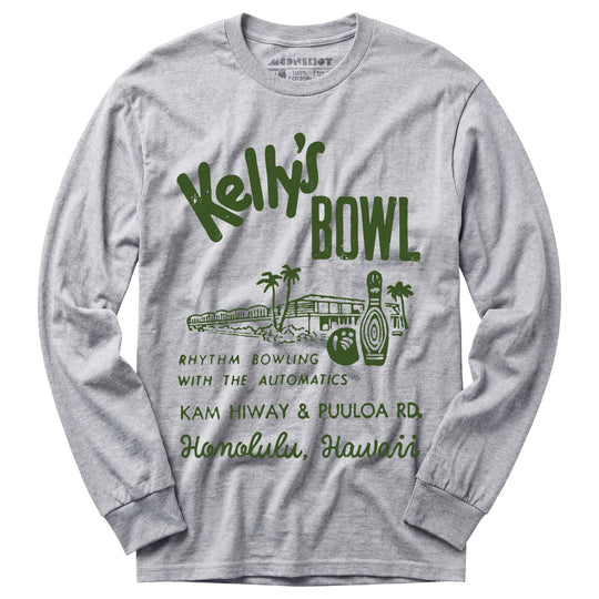 Kelly's Bowl - Honolulu, HI - Vintage Bowling Alley - Long Sleeve T-Shirt