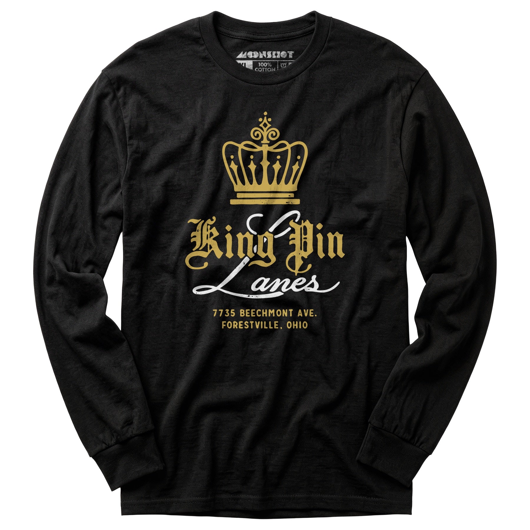 King Pin Lanes - Forestville, OH - Vintage Bowling Alley - Long Sleeve T-Shirt