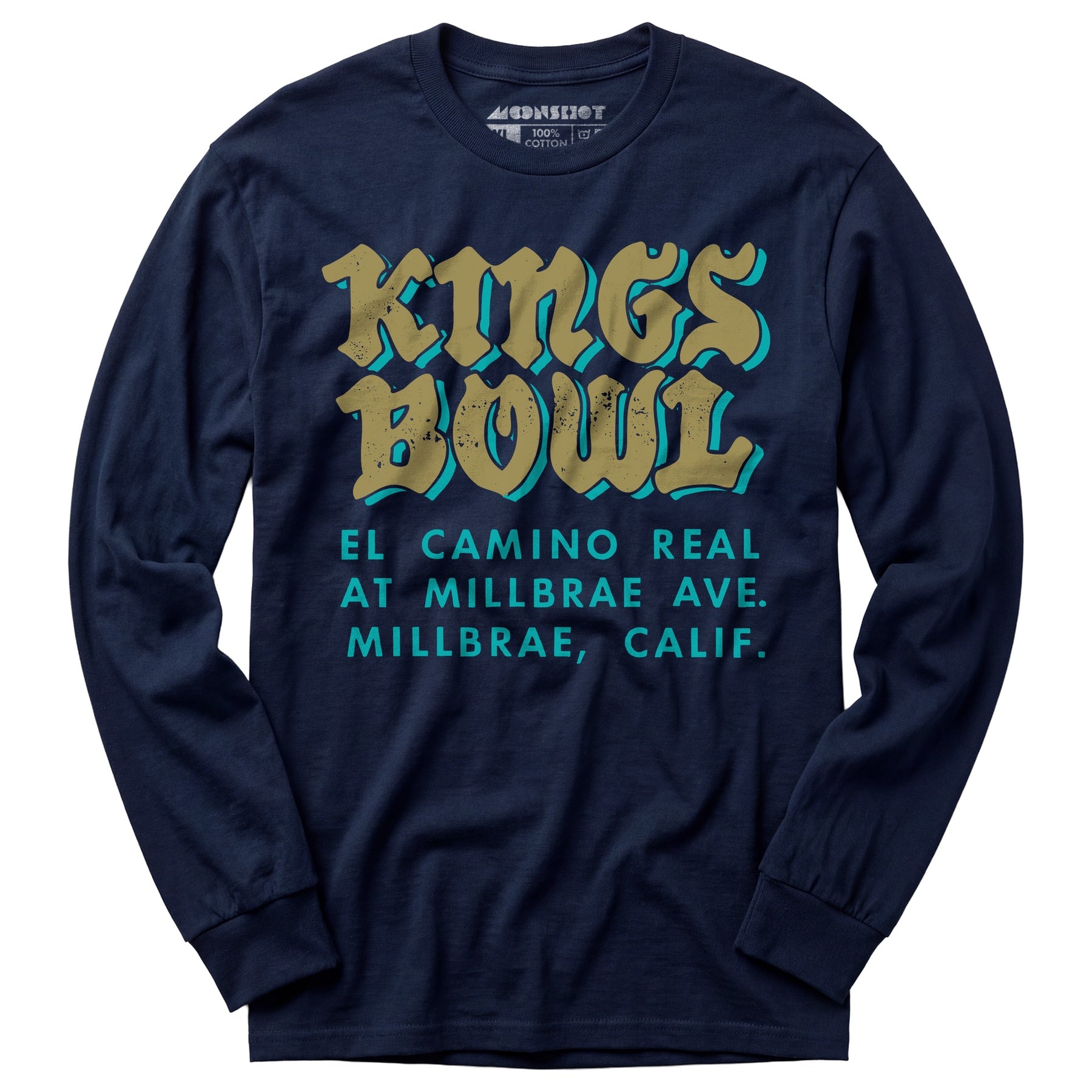 Kings Bowl - Millbrae, CA - Vintage Bowling Alley - Long Sleeve T-Shirt