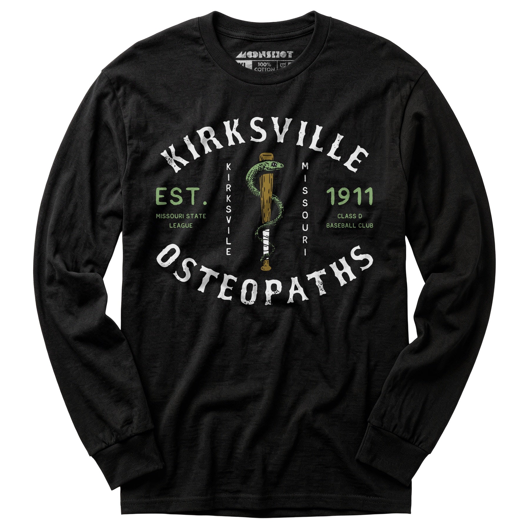 Kirksville Osteopaths - Missouri - Vintage Defunct Baseball Teams - Long Sleeve T-Shirt