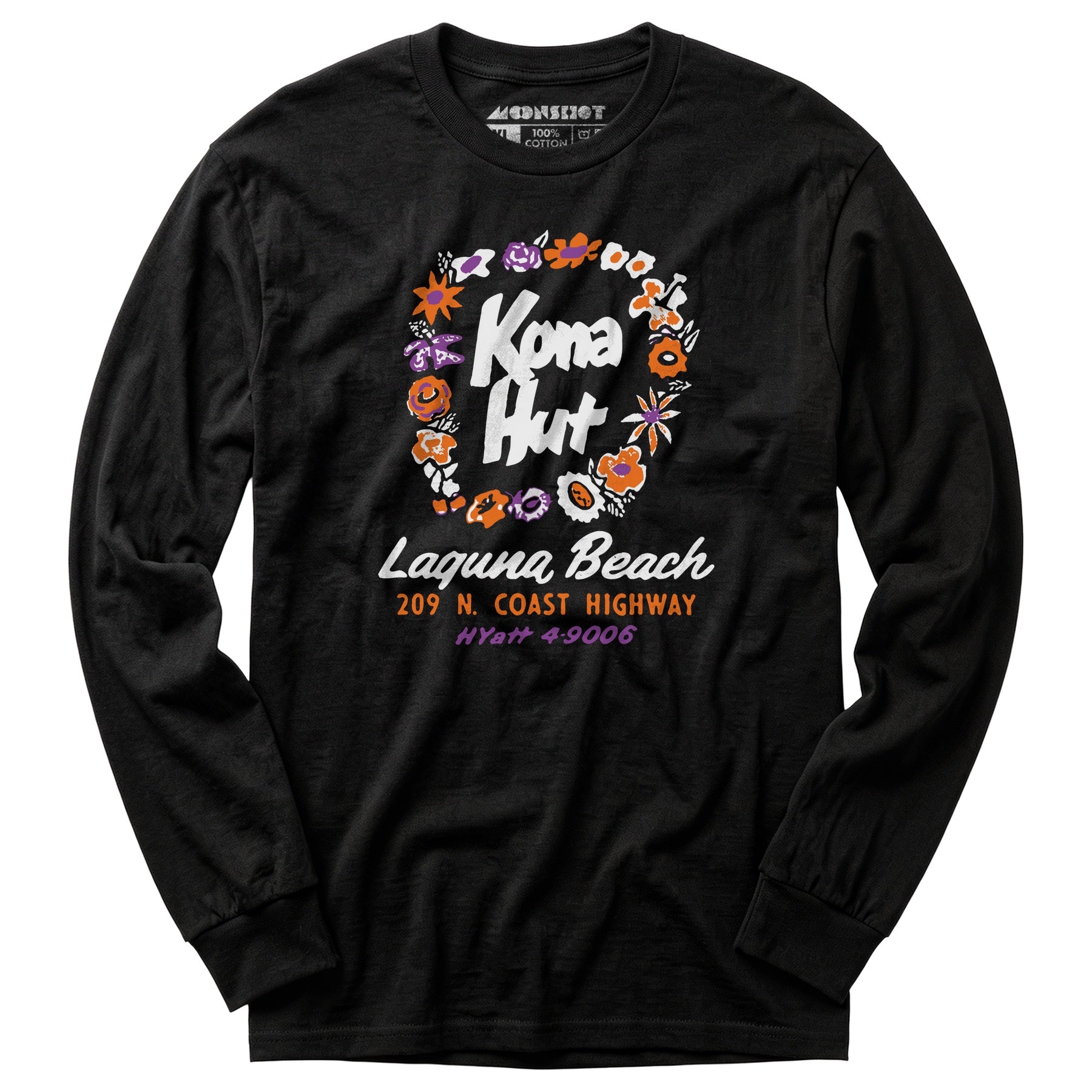 Kona Hut - Laguna Beach, CA - Vintage Tiki Bar - Long Sleeve T-Shirt