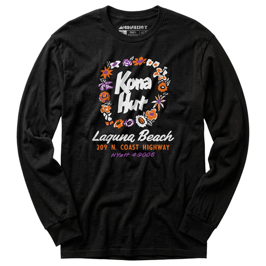 Kona Hut - Laguna Beach, CA - Vintage Tiki Bar - Long Sleeve T-Shirt