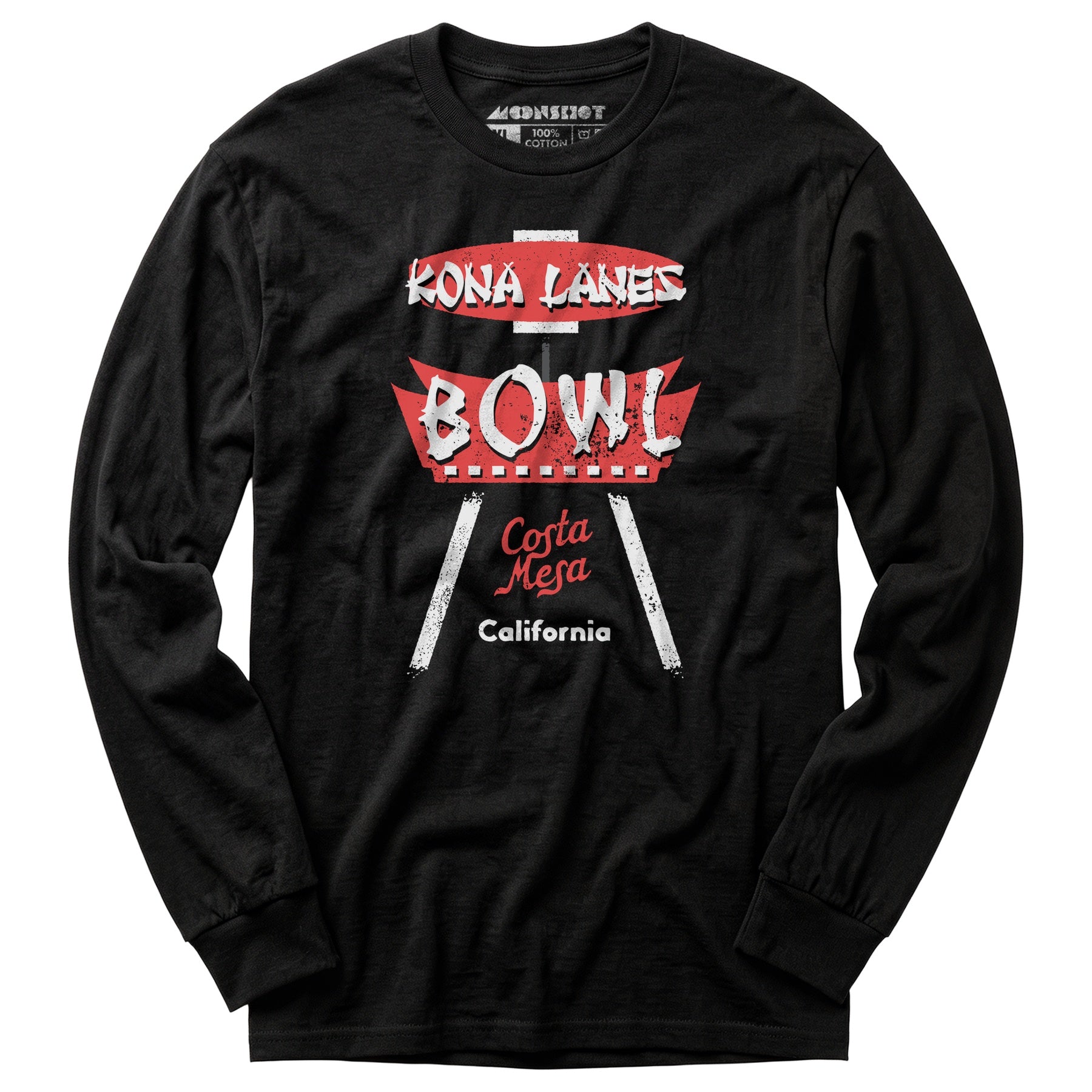 Kona Lanes - Costa Mesa, CA - Vintage Bowling Alley - Long Sleeve T-Shirt