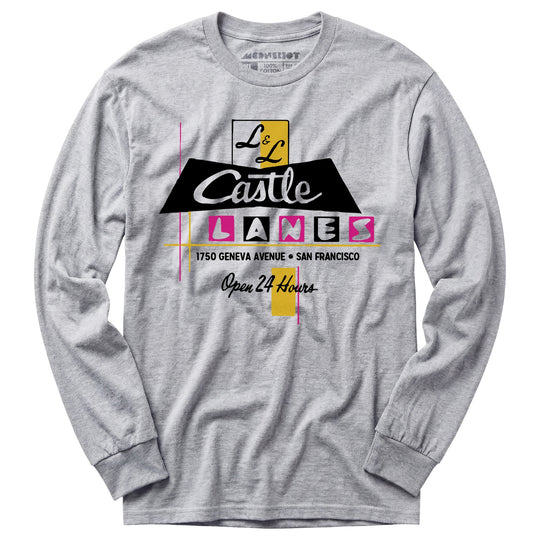 L & L Castle Lanes - San Francisco, CA - Vintage Bowling Alley - Long Sleeve T-Shirt