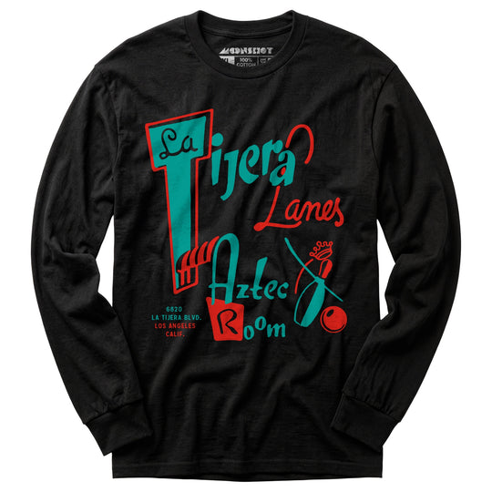 La Tijera Lanes - Los Angeles, CA - Vintage Bowling Alley - Long Sleeve T-Shirt