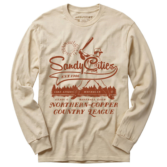 Lake Linden Sandy Cities - Michigan - Vintage Defunct Baseball Teams - Long Sleeve T-Shirt