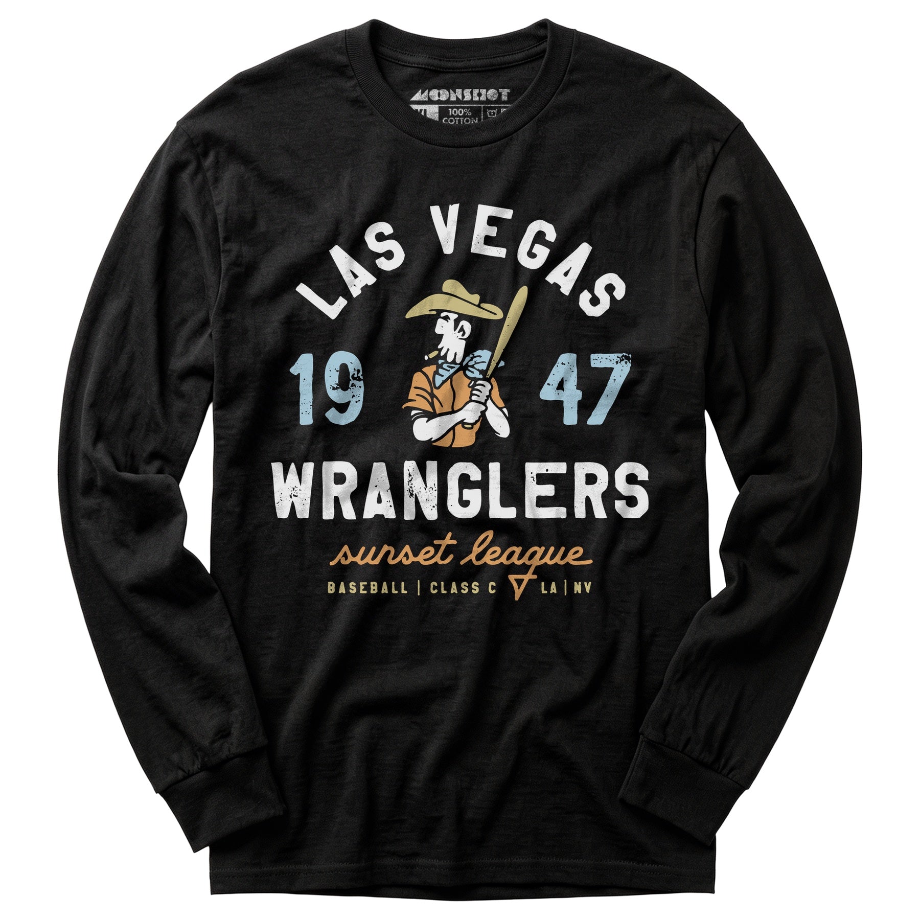 Las Vegas Wranglers - Nevada - Vintage Defunct Baseball Teams - Long Sleeve T-Shirt