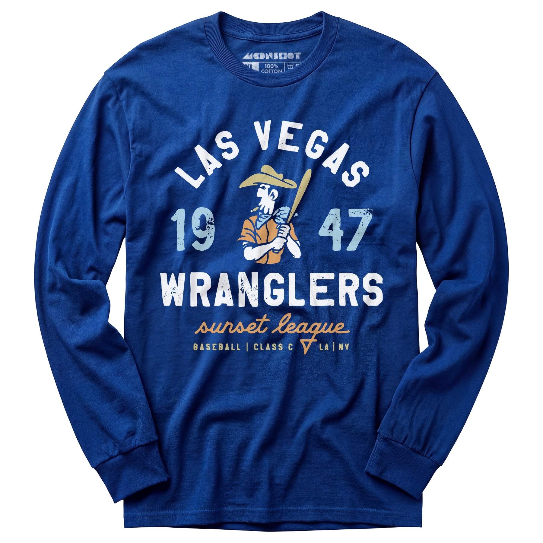 Las Vegas Wranglers - Nevada - Vintage Defunct Baseball Teams - Long Sleeve T-Shirt