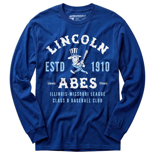 Lincoln Abes - Illinois - Vintage Defunct Baseball Teams - Long Sleeve T-Shirt