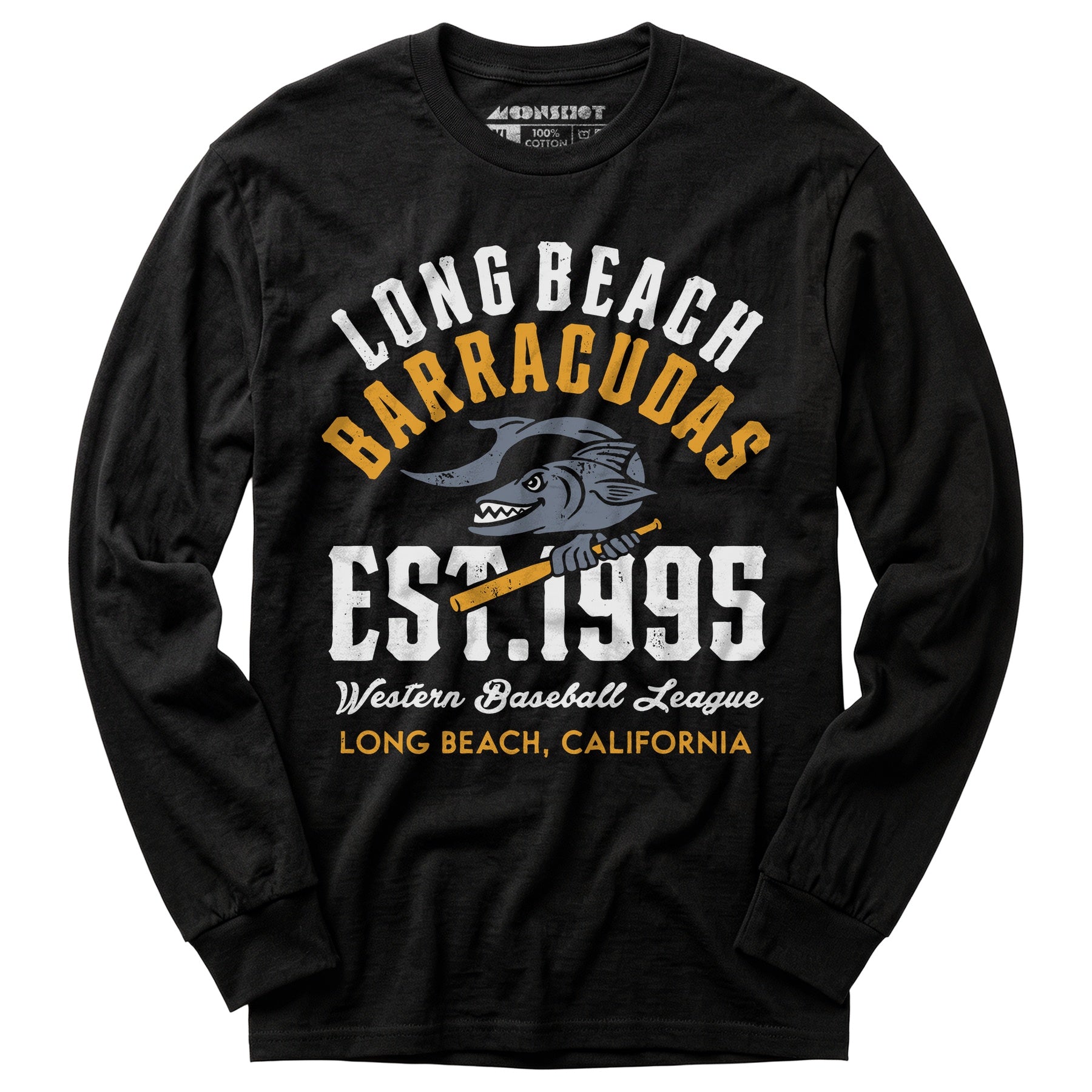 Long Beach Barracudas - California - Vintage Defunct Baseball Teams - Long Sleeve T-Shirt