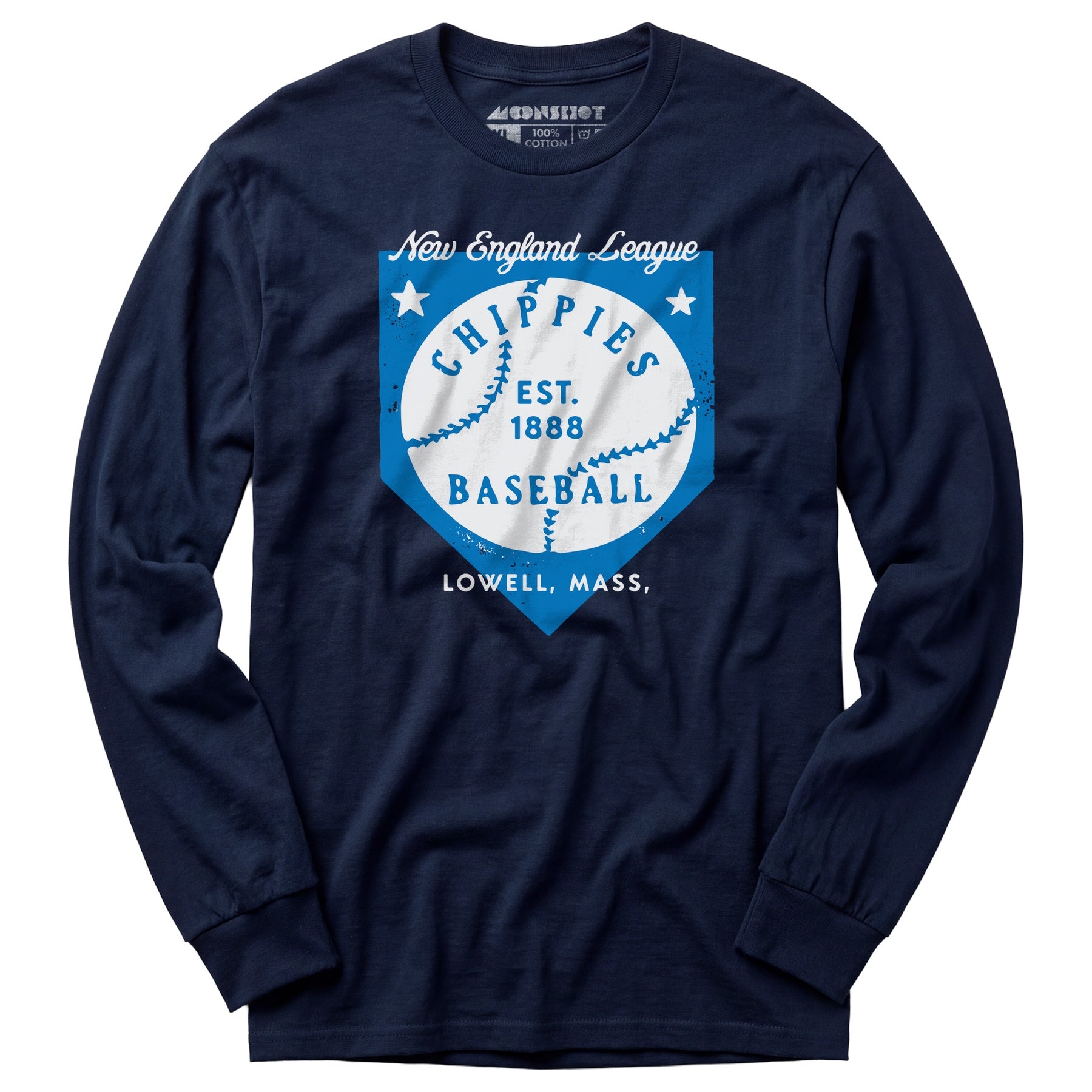 Lowell Chippies - Massachusetts - Vintage Defunct Baseball Teams - Long Sleeve T-Shirt