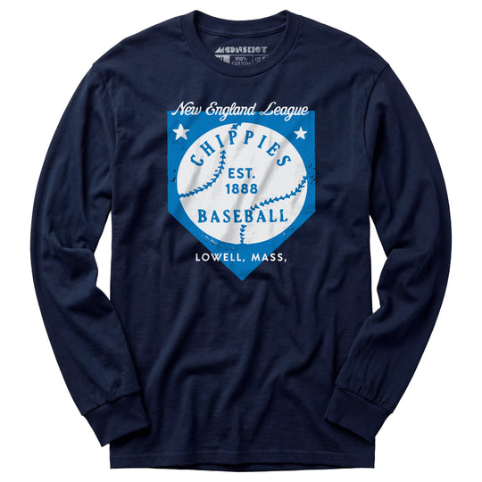 Lowell Chippies - Massachusetts - Vintage Defunct Baseball Teams - Long Sleeve T-Shirt
