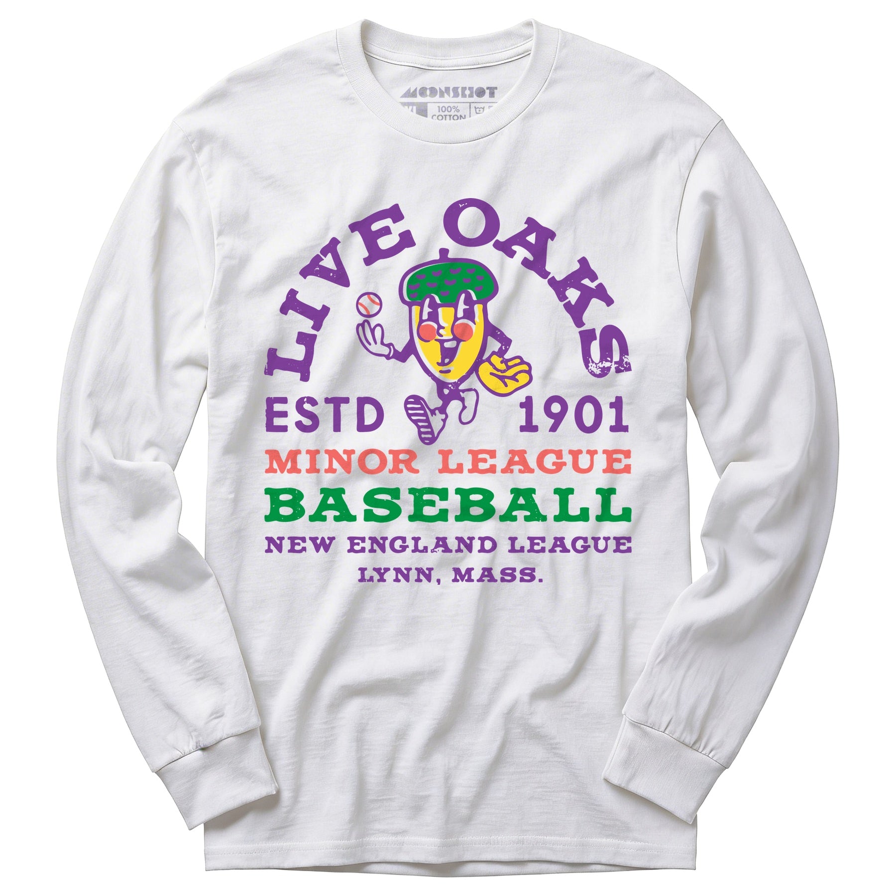 Lynn Live Oaks - Massachusetts - Vintage Defunct Baseball Teams - Long Sleeve T-Shirt