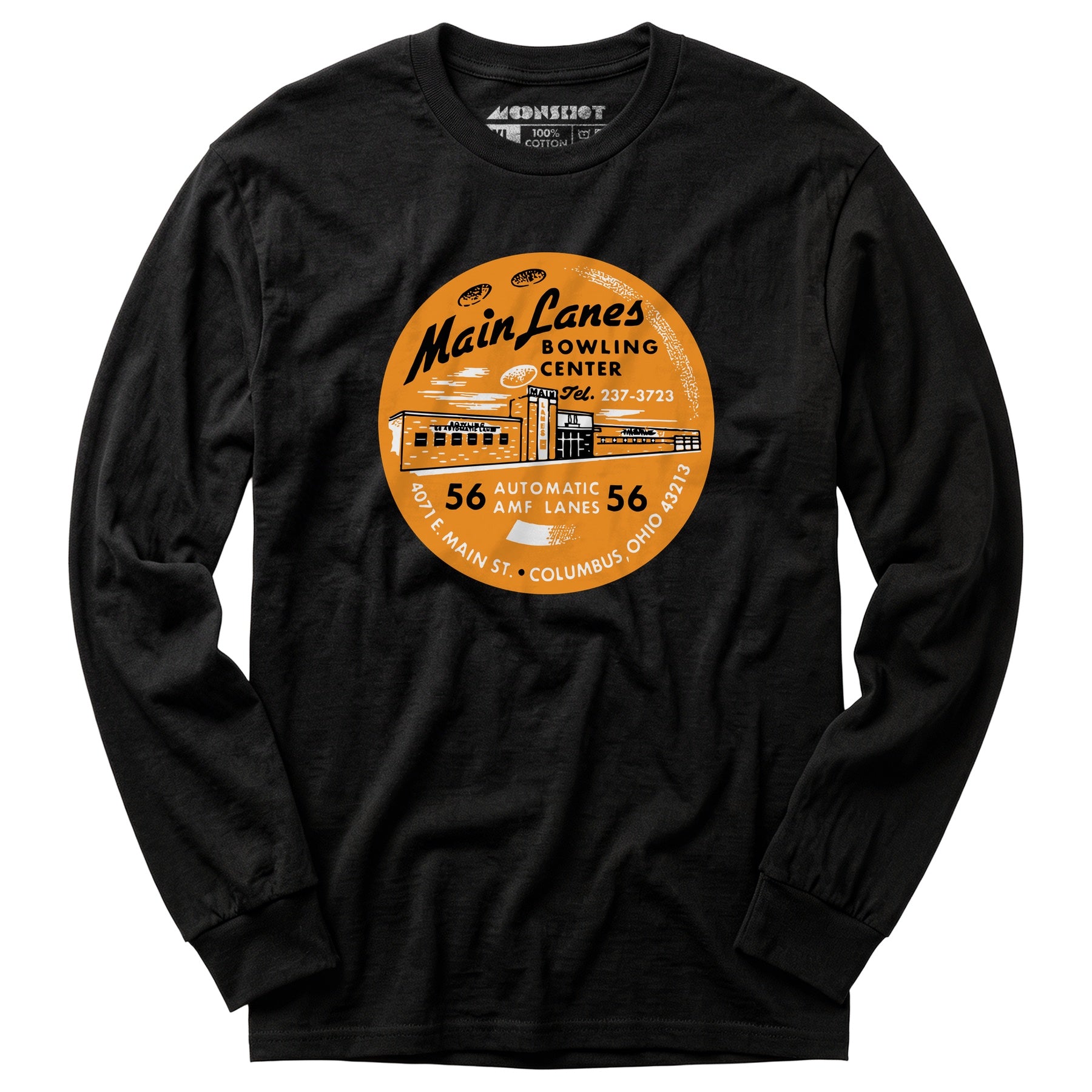 Main Lanes - Columbus Ohio - Vintage Bowling Alley - Long Sleeve T-Shirt