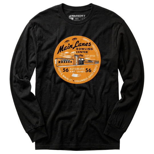 Main Lanes - Columbus Ohio - Vintage Bowling Alley - Long Sleeve T-Shirt