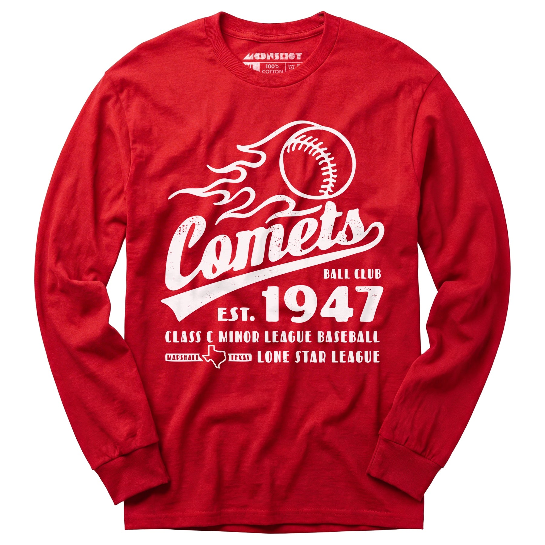 Marshall Comets - Texas - Vintage Defunct Baseball Teams - Long Sleeve T-Shirt