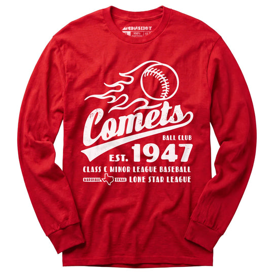 Marshall Comets - Texas - Vintage Defunct Baseball Teams - Long Sleeve T-Shirt
