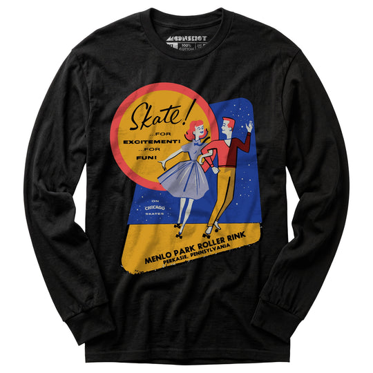 Menlo Park Roller Rink - Perkasie, PA - Vintage Roller Rink - Long Sleeve T-Shirt