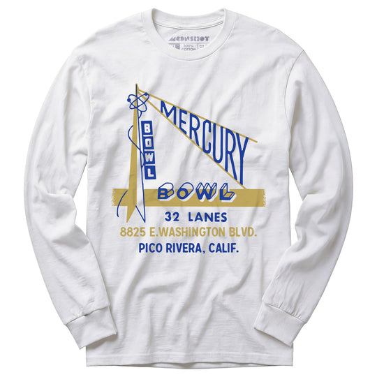 Mercury Bowl - Pico Rivera, CA - Vintage Bowling Alley - Long Sleeve T-Shirt