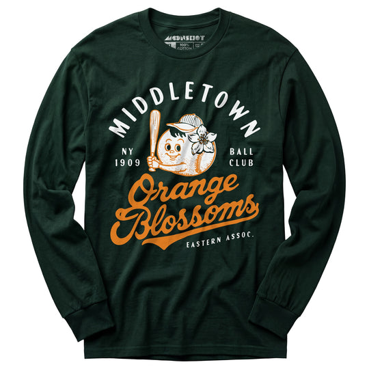 Middletown Orange Blossoms - New York - Vintage Defunct Baseball Teams - Long Sleeve T-Shirt