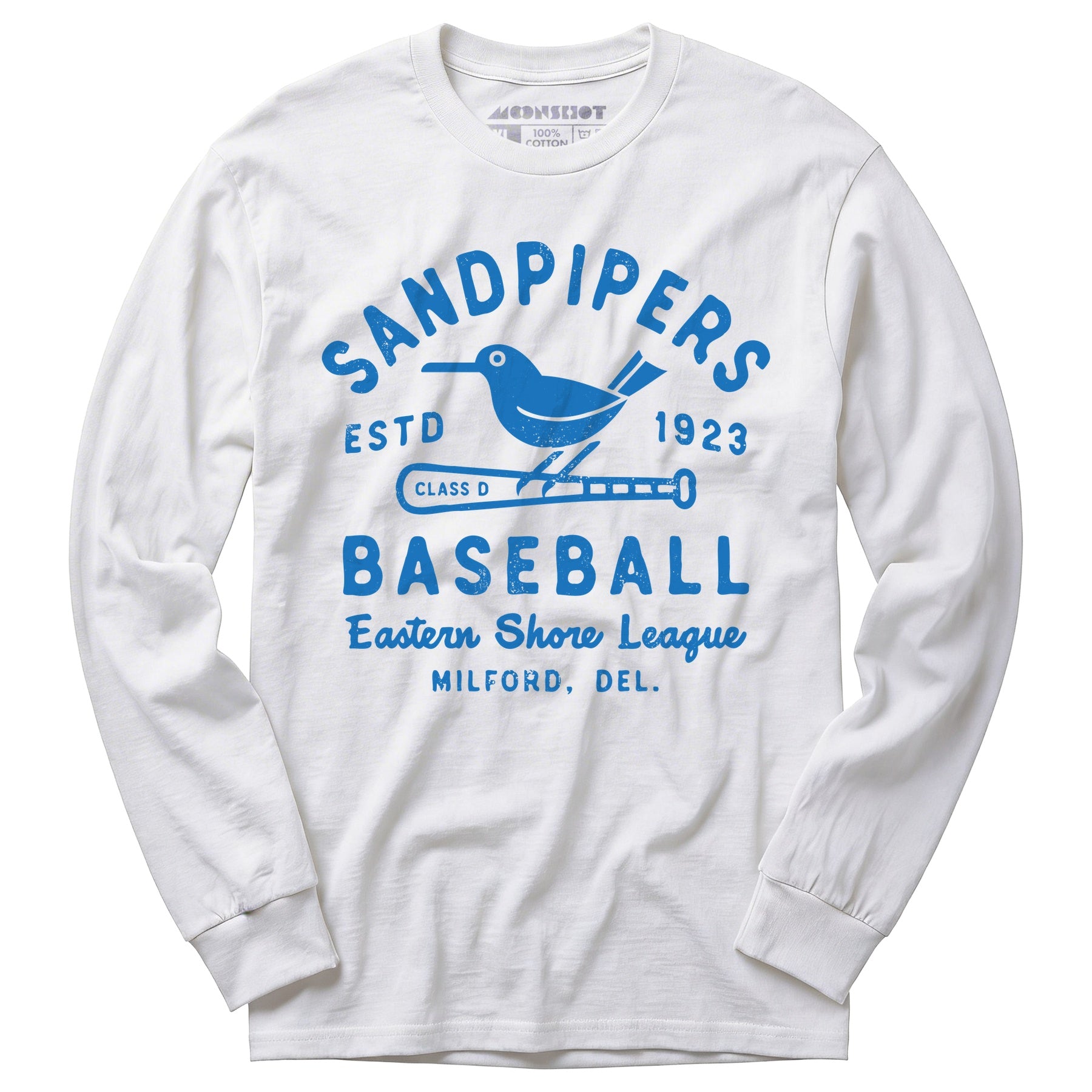 Milford Sandpipers - Delaware - Vintage Defunct Baseball Teams - Long Sleeve T-Shirt
