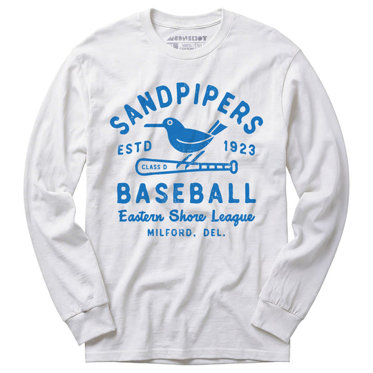Milford Sandpipers - Delaware - Vintage Defunct Baseball Teams - Long Sleeve T-Shirt