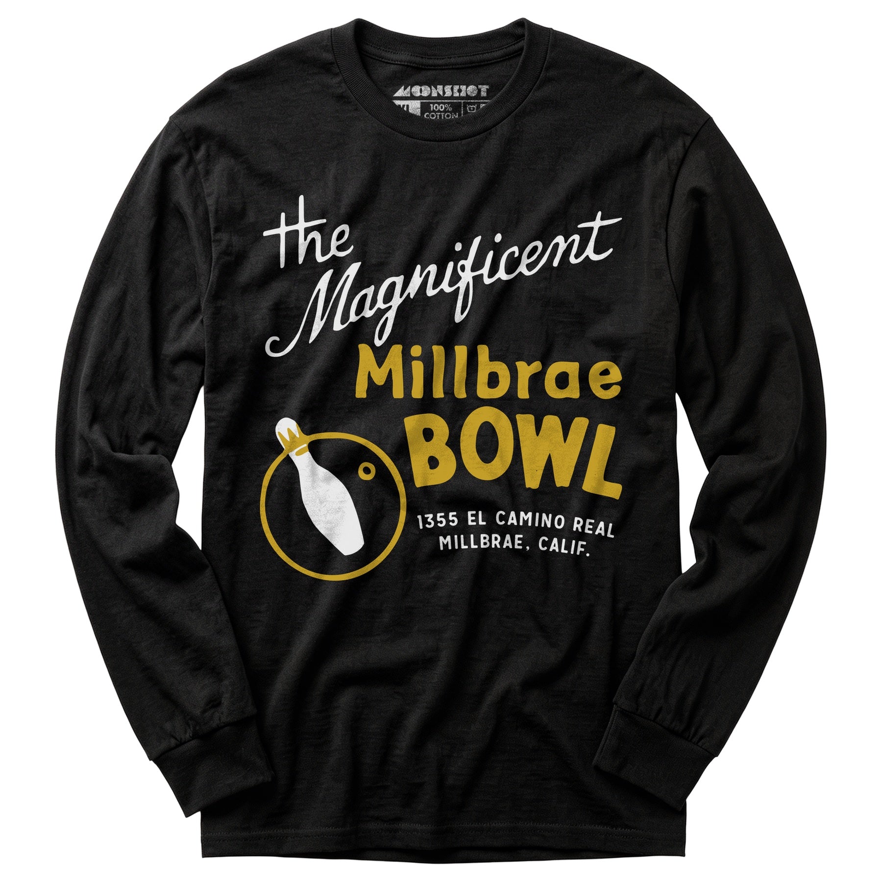 Millbrae Bowl - Millbrae, CA - Vintage Bowling Alley - Long Sleeve T-Shirt