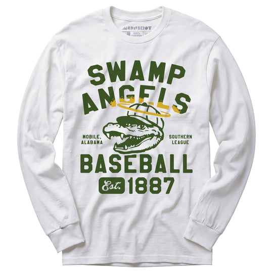 Mobile Swamp Angels - Alabama - Vintage Defunct Baseball Teams - Long Sleeve T-Shirt