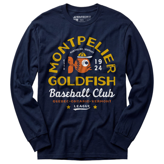 Montpelier Goldfish - Vermont - Vintage Defunct Baseball Teams - Long Sleeve T-Shirt