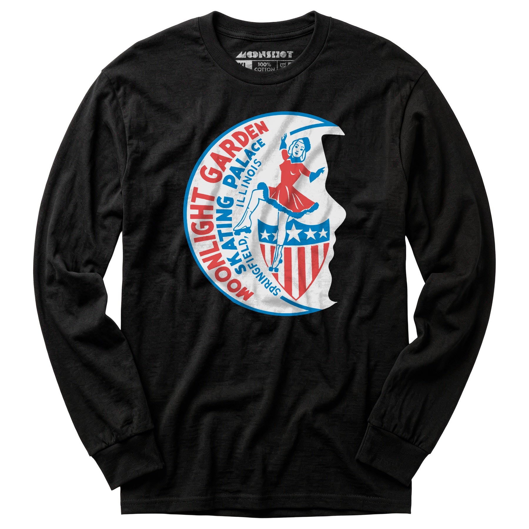 Moonlight Garden Skating Palace - Springfield, IL - Vintage Roller Rink - Long Sleeve T-Shirt