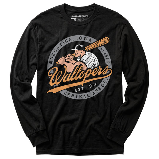 Muscatine Wallopers - Iowa  - Vintage Defunct Baseball Teams - Long Sleeve T-Shirt