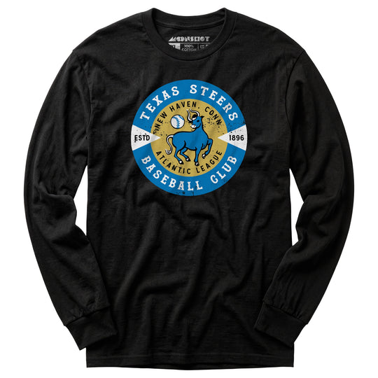 New Haven Texas Steers - Connecticut - Vintage Defunct Baseball Teams - Long Sleeve T-Shirt