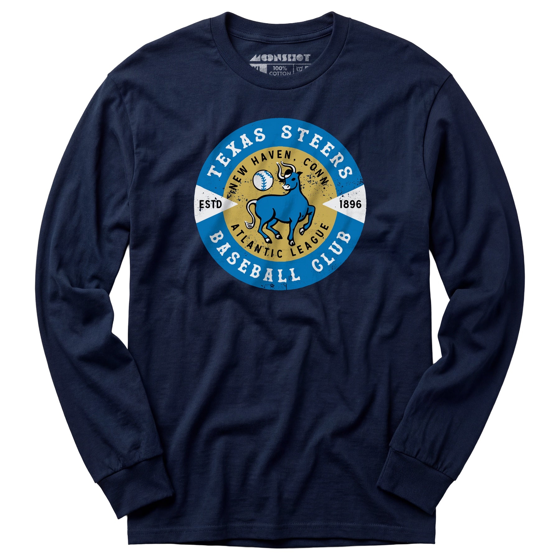 New Haven Texas Steers - Connecticut - Vintage Defunct Baseball Teams - Long Sleeve T-Shirt