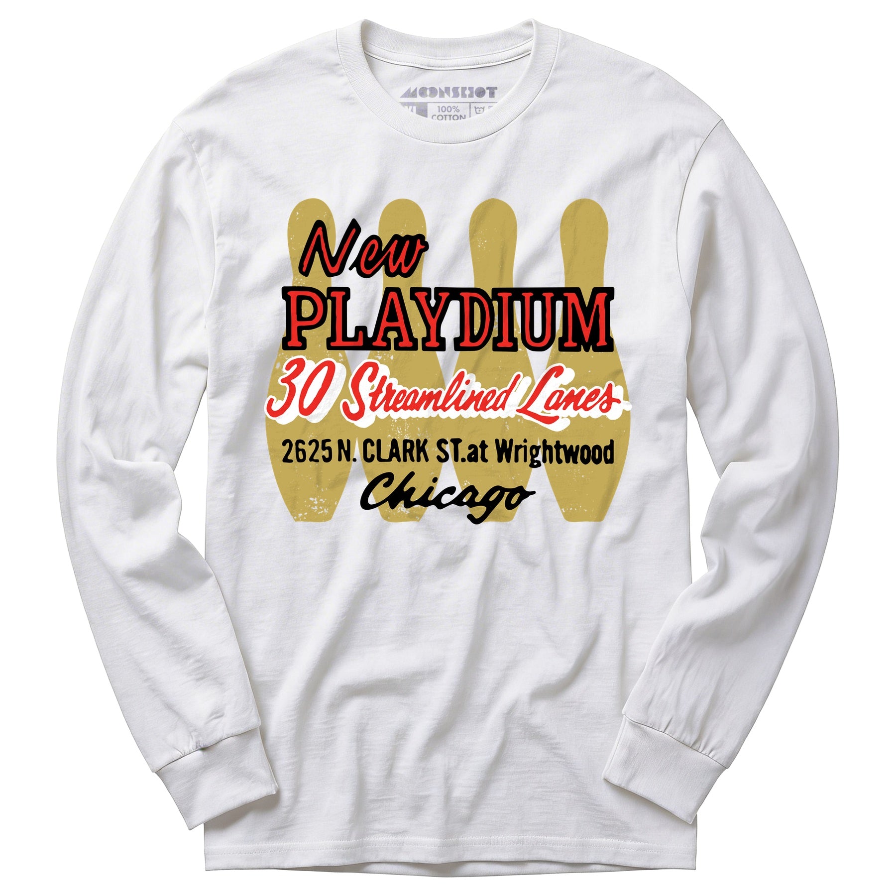 New Playdium - Chicago, IL - Vintage Bowling Alley - Long Sleeve T-Shirt