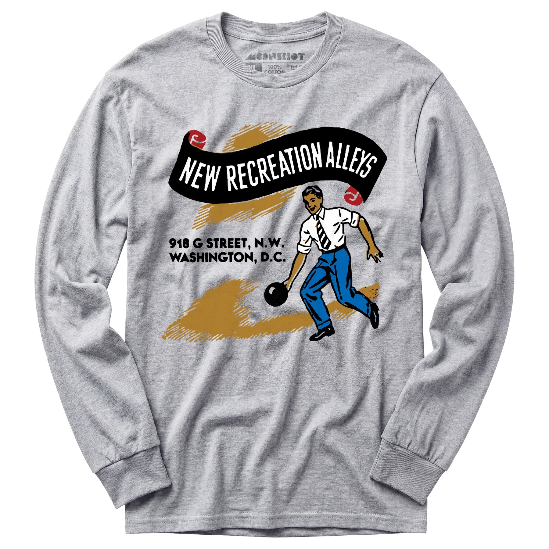 New Recreation Alleys - Washington D.C. - Vintage Bowling Alley - Long Sleeve T-Shirt