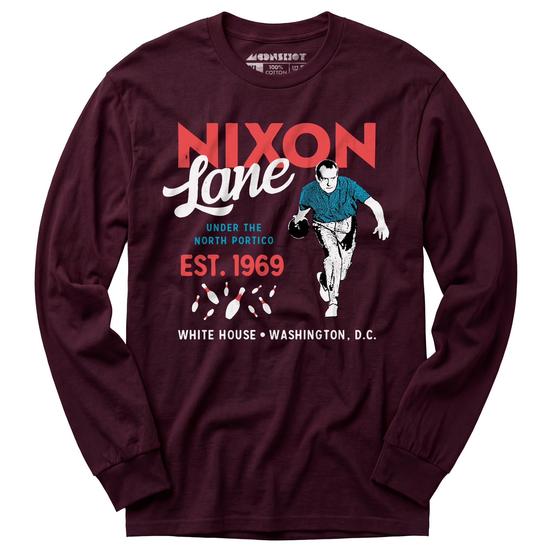 Nixon Lane - Washington D.C. - Vintage Bowling Alley - Long Sleeve T-Shirt