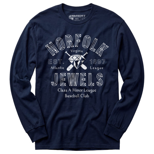 Norfolk Jewels - Virginia - Vintage Defunct Baseball Teams - Long Sleeve T-Shirt