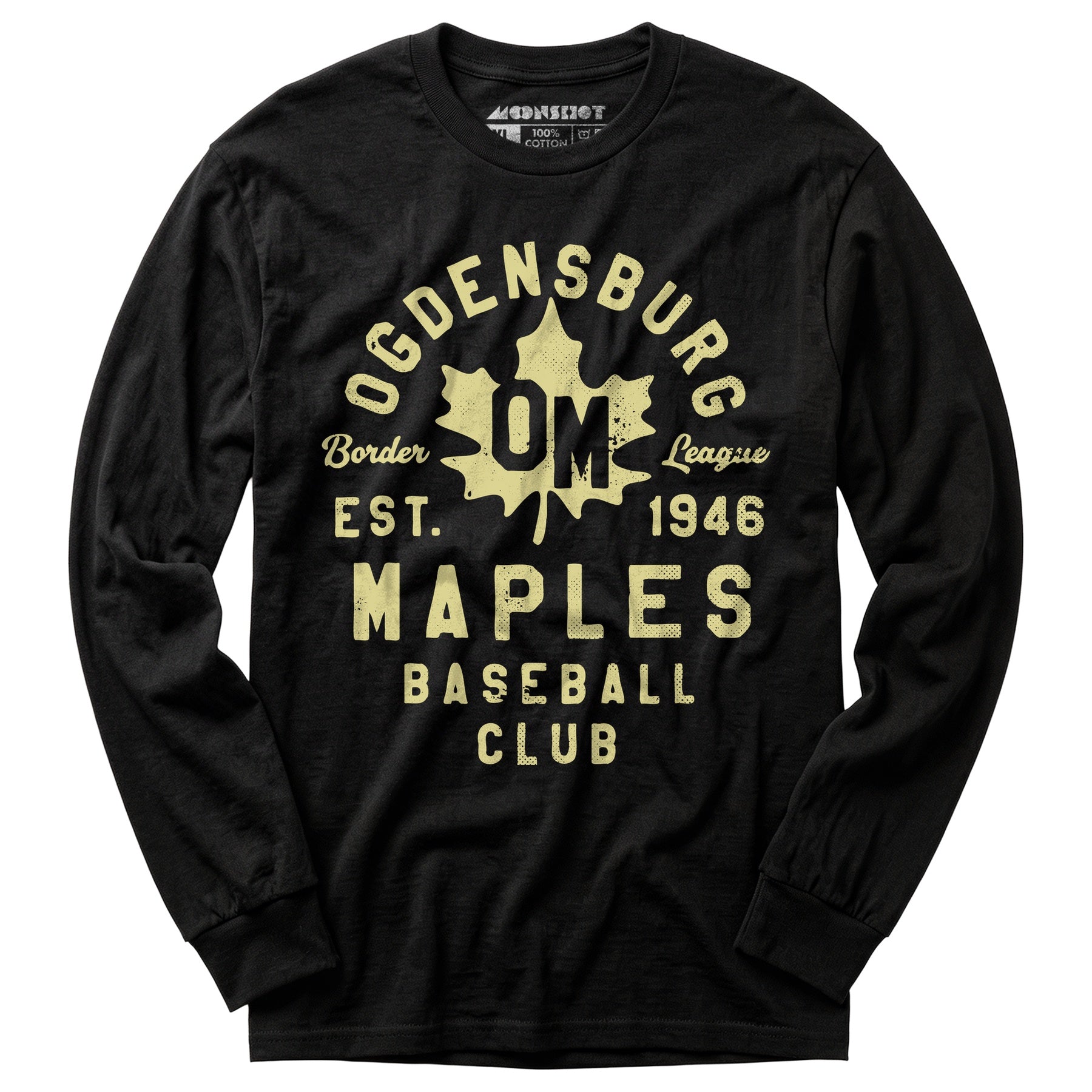 Ogdensburg Maples - New York - Vintage Defunct Baseball Teams - Long Sleeve T-Shirt