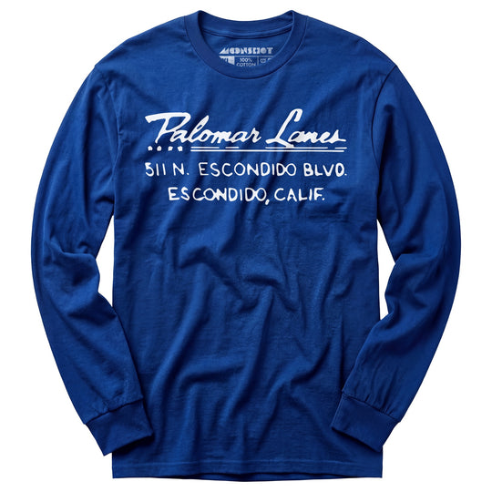 Palomar Lanes - Escondido, CA - Vintage Bowling Alley - Long Sleeve T-Shirt