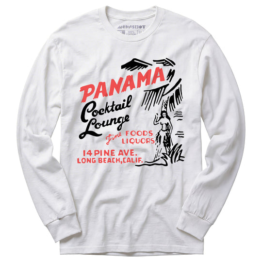 Panama Cocktail Lounge v2 - Long Beach, CA - Vintage Tiki Bar - Long Sleeve T-Shirt