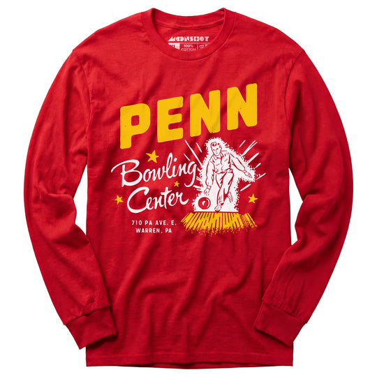 Penn Bowling Center - Warren, PA - Vintage Bowling Alley - Long Sleeve T-Shirt
