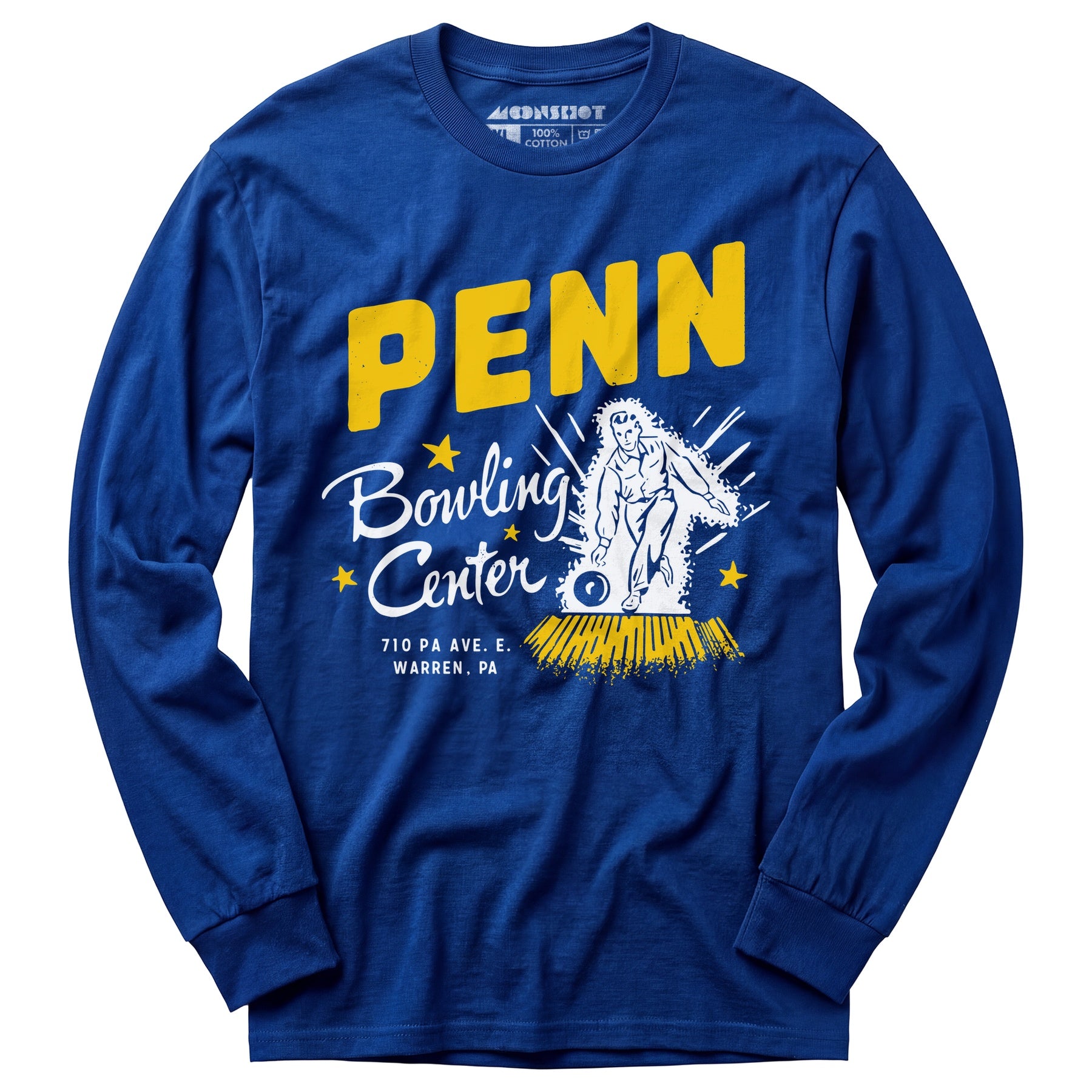 Penn Bowling Center - Warren, PA - Vintage Bowling Alley - Long Sleeve T-Shirt