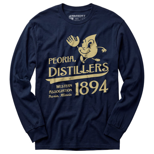 Peoria Distillers - Illinois - Vintage Defunct Baseball Teams - Long Sleeve T-Shirt